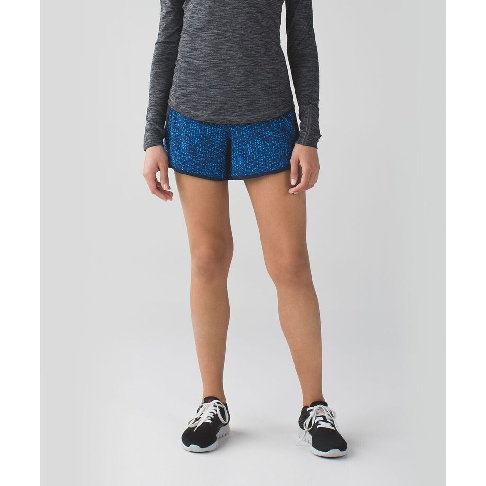 Lululemon Womens Tracker Short III Samba Snake Kayak‎ Blue Hero Blue Size 8